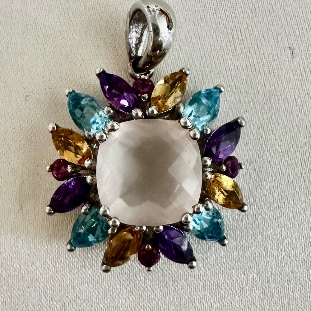 Elegant Multicolor Gemstone Pendant